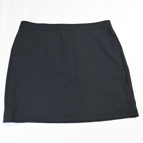 Banana Republic 14 Black Scalloped Stretch Womens‎ Straight Pencil Skirt - Picture 1 of 8